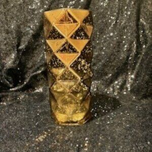 Geometric Gold Mosaic Vase - Unique Decorative Piece